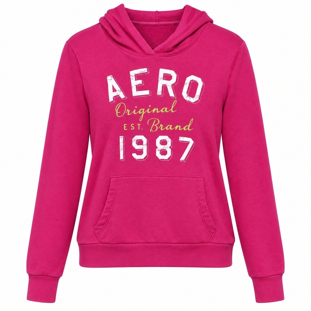 Aeropostale Y2K Barbiecore Pullover Hoodie Women XL Preppy Coquette Soft Girl
